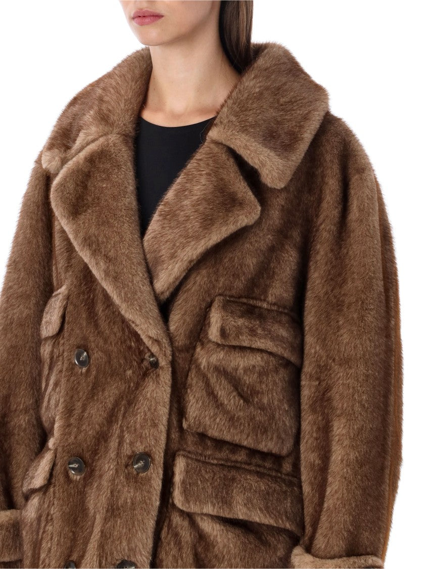 Sword Peacoat 4 Pocket Eco Visone Double-Breasted Peacoat
