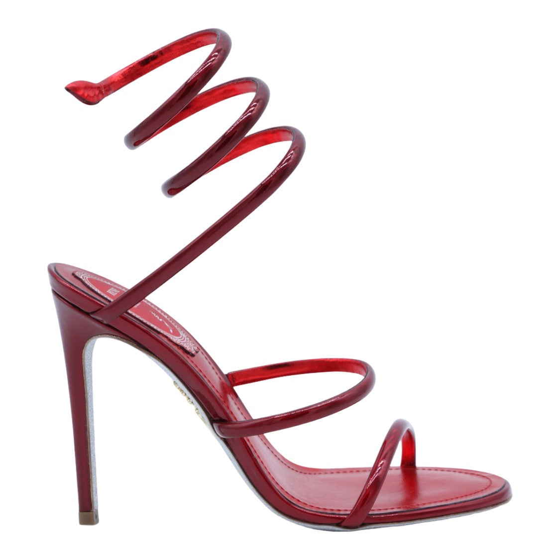 René Caovilla Vibrant Red Sandals With Minimalist Design
