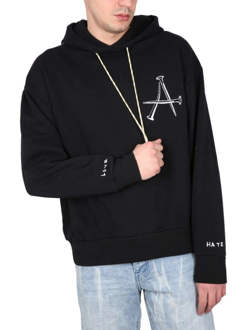 Aries Relaxed-Fit Hoodie With Bold Graphic Design