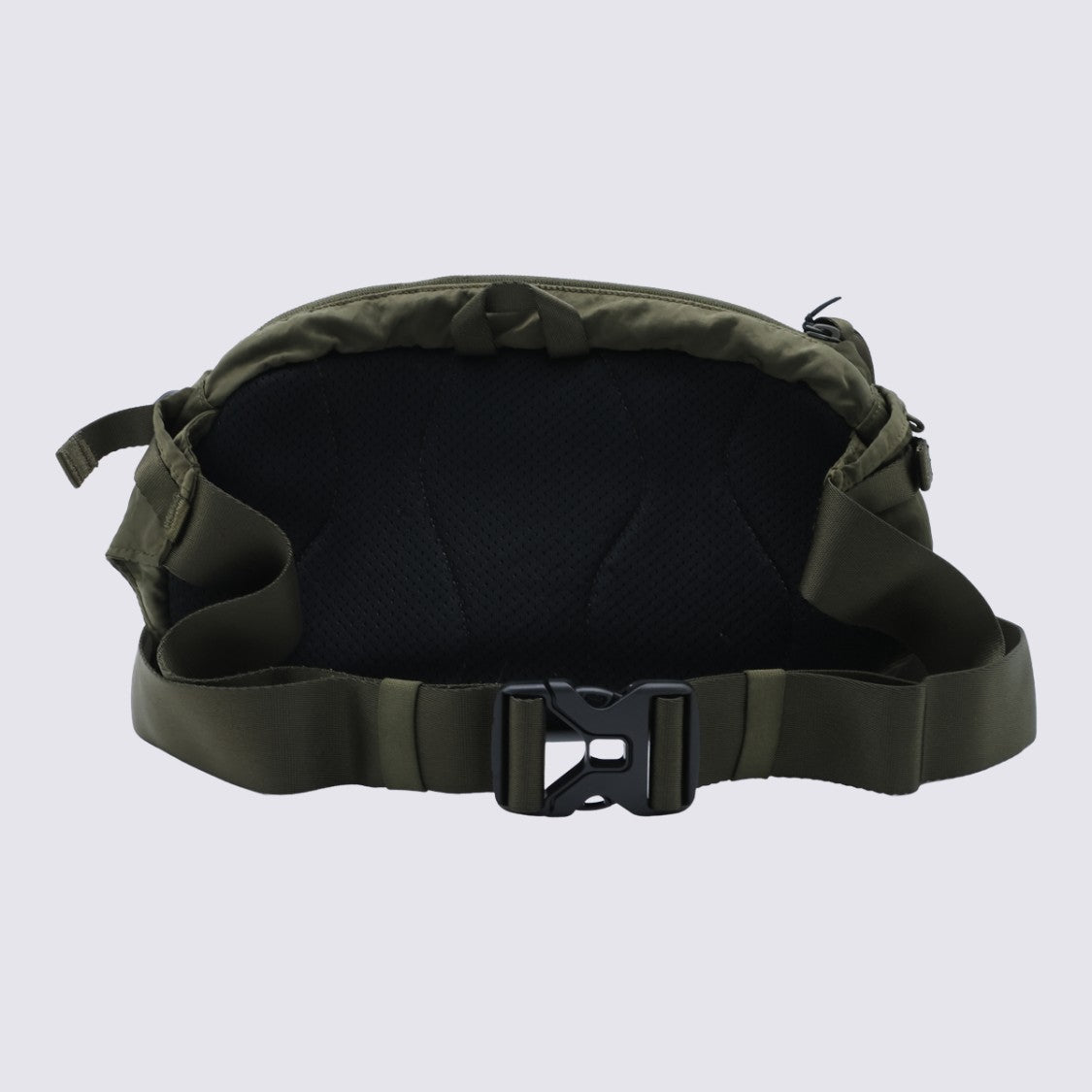 C.P. Company Rounded Rectangular Olive Green Bag With Circular Logo