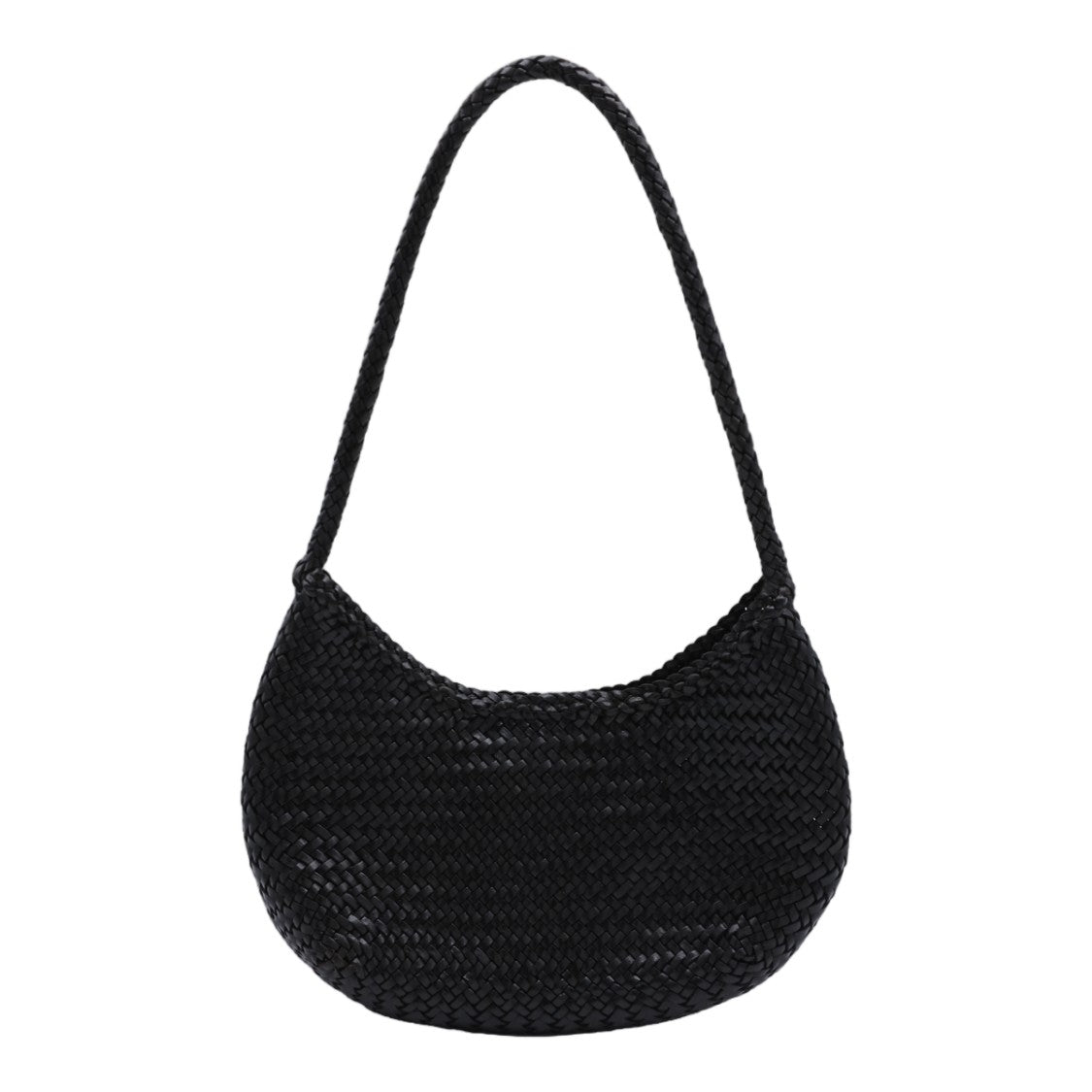 Dragon Diffusion Crescent-Shaped Woven Handbag With Braided Strap