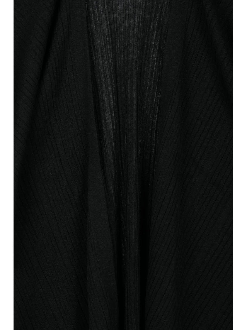 Alpha Studio Black Viscose Polyester Open Cardigan