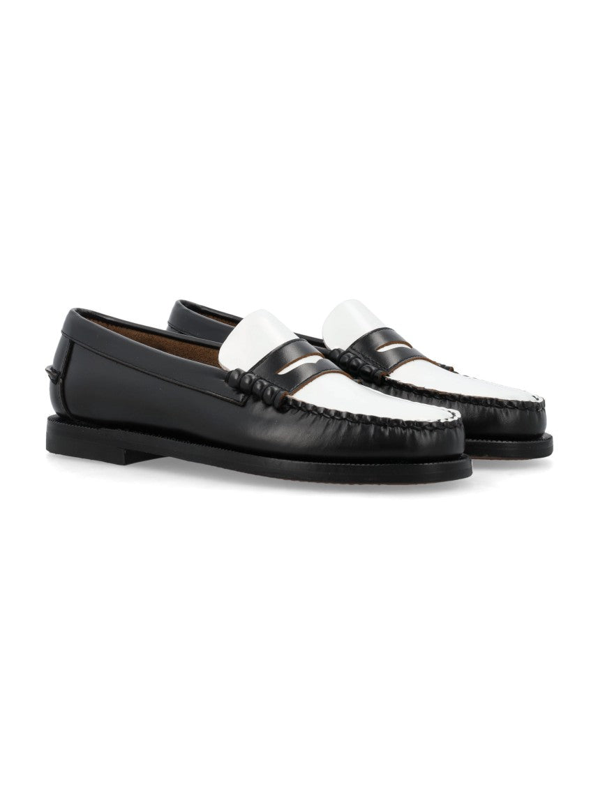 Sebago Two-Tone Classic Loafers With Detailed Stitching