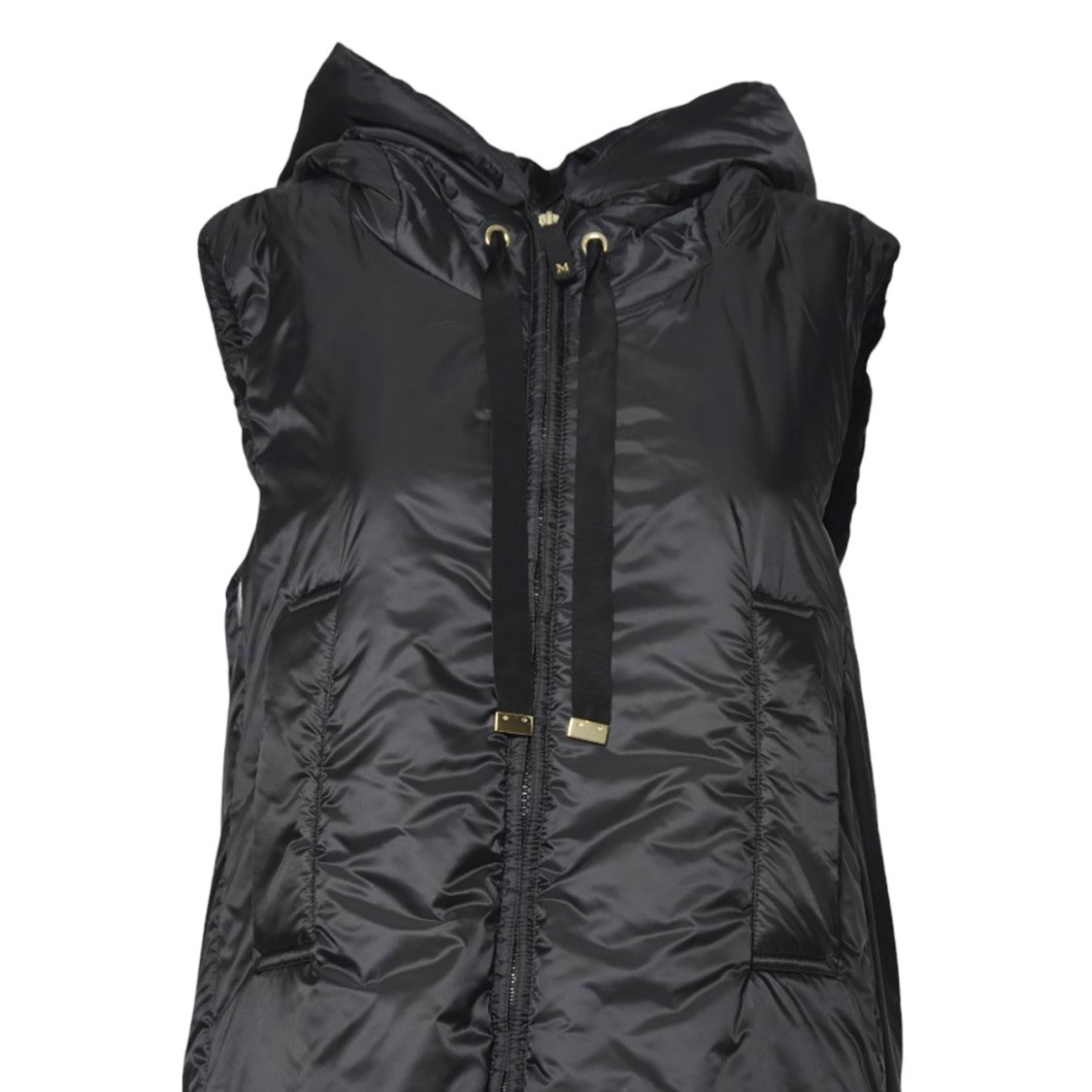 Max Mara Sleeveless Puffer Vest With High Collar And Hood