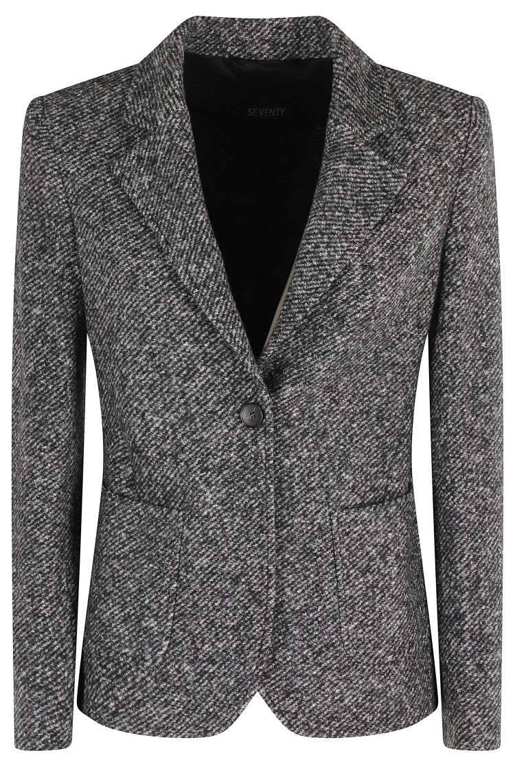 Seventy Tailored Gray Jacket With Notched Lapel