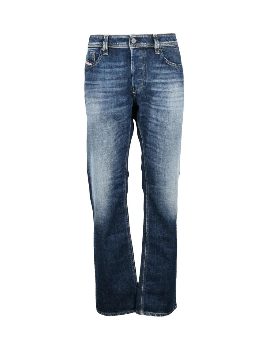 Diesel Blue Cotton-Blend Larkee Straight-Leg Jeans