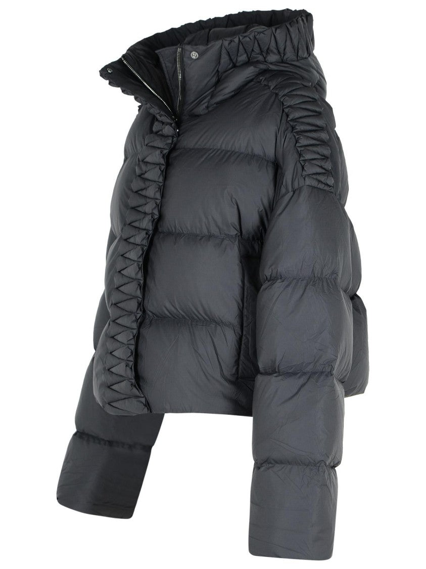 Raxxy Black Polyester Hooded Down Jacket