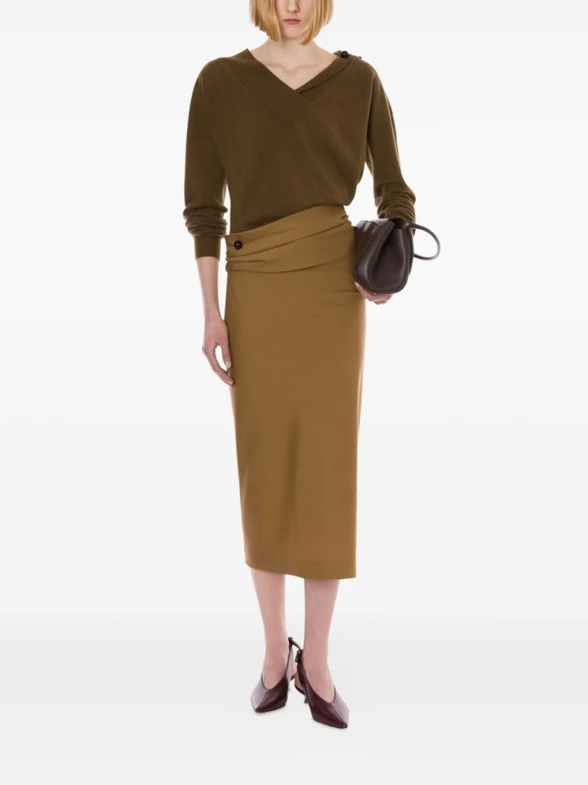 Alberta Ferretti Flowing Silhouette Skirt With Soft Drape