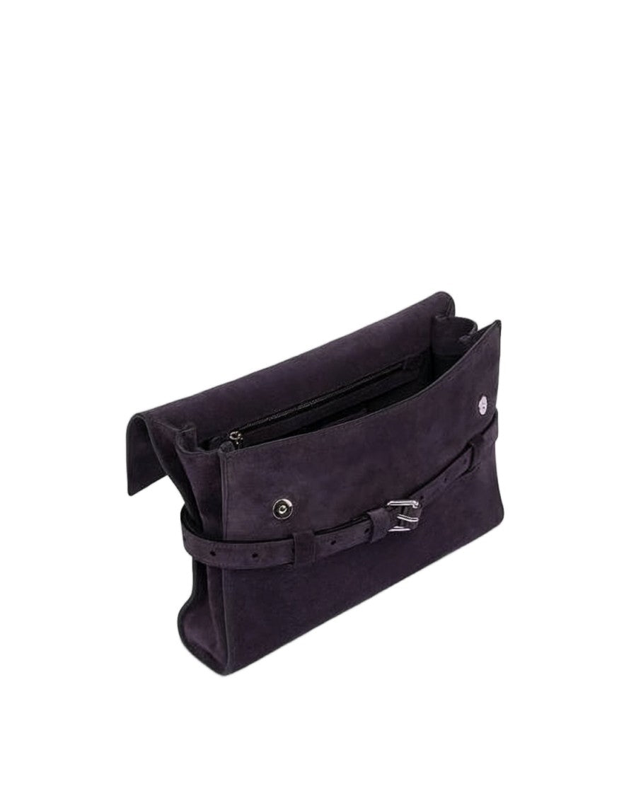 Moschino Calf Leather Clutch With Silver Buckle