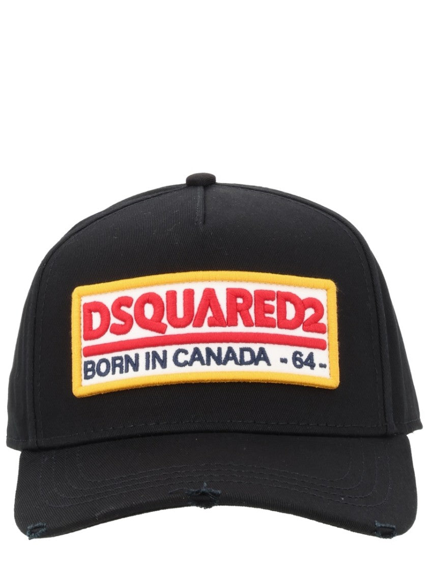 Dsquared2 Black Rectangular Patch Baseball Hat