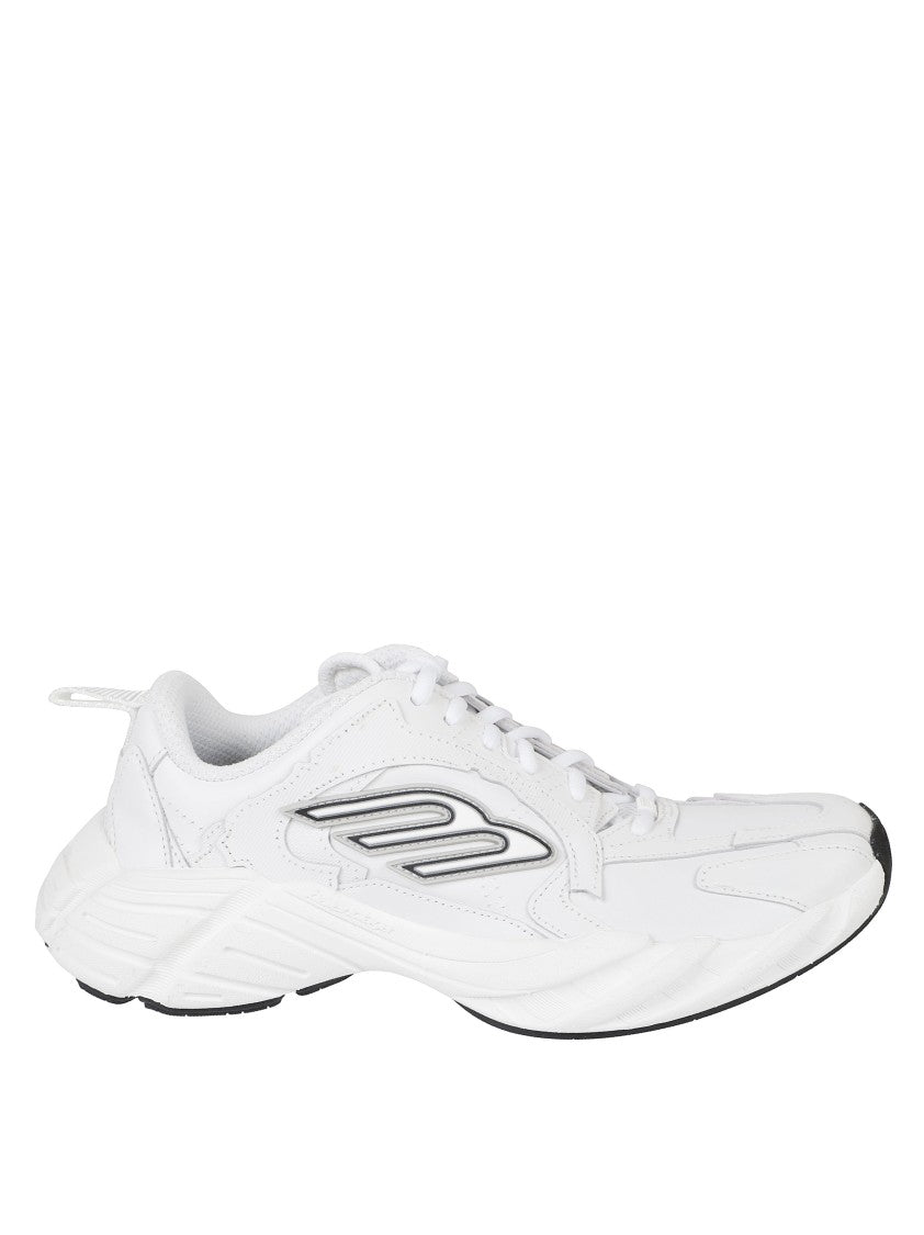 Balenciaga Sporty White Sneakers With Prominent Logo