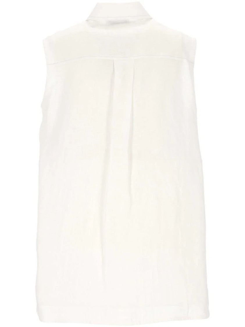 Paolo Fiorillo Capri Sleeveless Button-Up Shirt With Classic Collar