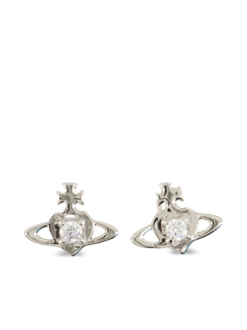 Vivienne Westwood Platinum-Tone Recycled Silver Orb Stud Earrings