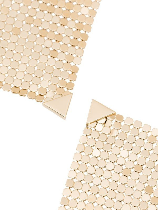 Rabanne Pixel Flow Spiral Gold-Colored Brass Earrings