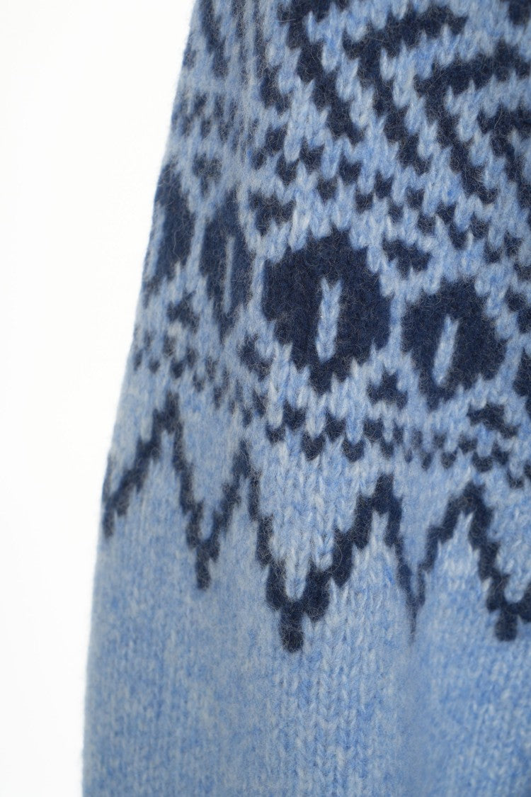 Baum Und Pferdgarten Knitted Cardigan With Unique Hem And Patterned Design