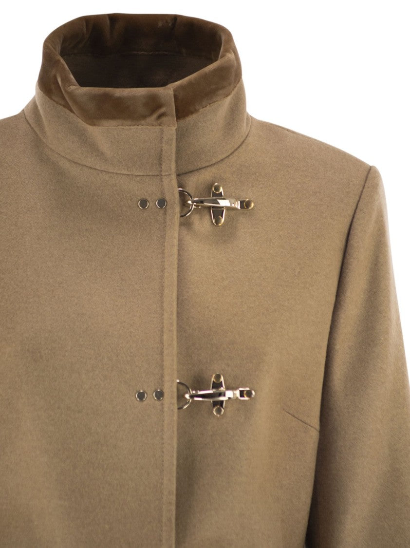 Fay Virginia Coat In Mélange Wool Cloth