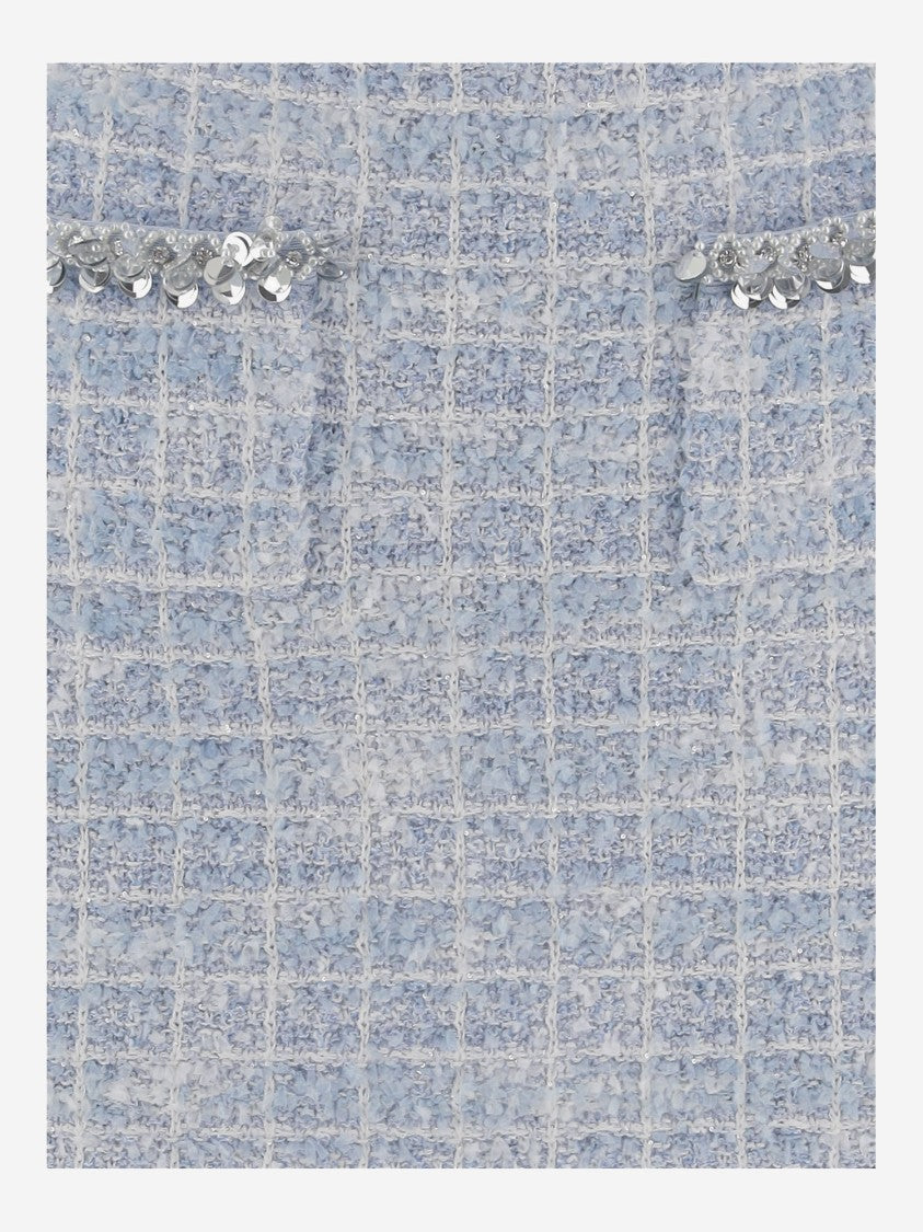 Self-Portrait Viscose Blend Miniskirt With Pockets