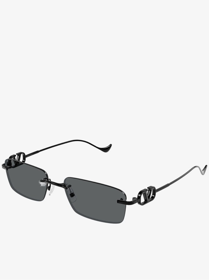 Valentino Rimless Rectangular Sunglasses With Elegant Logo Detail