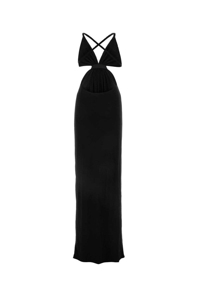 Saint Laurent Black Crepe Long Dress