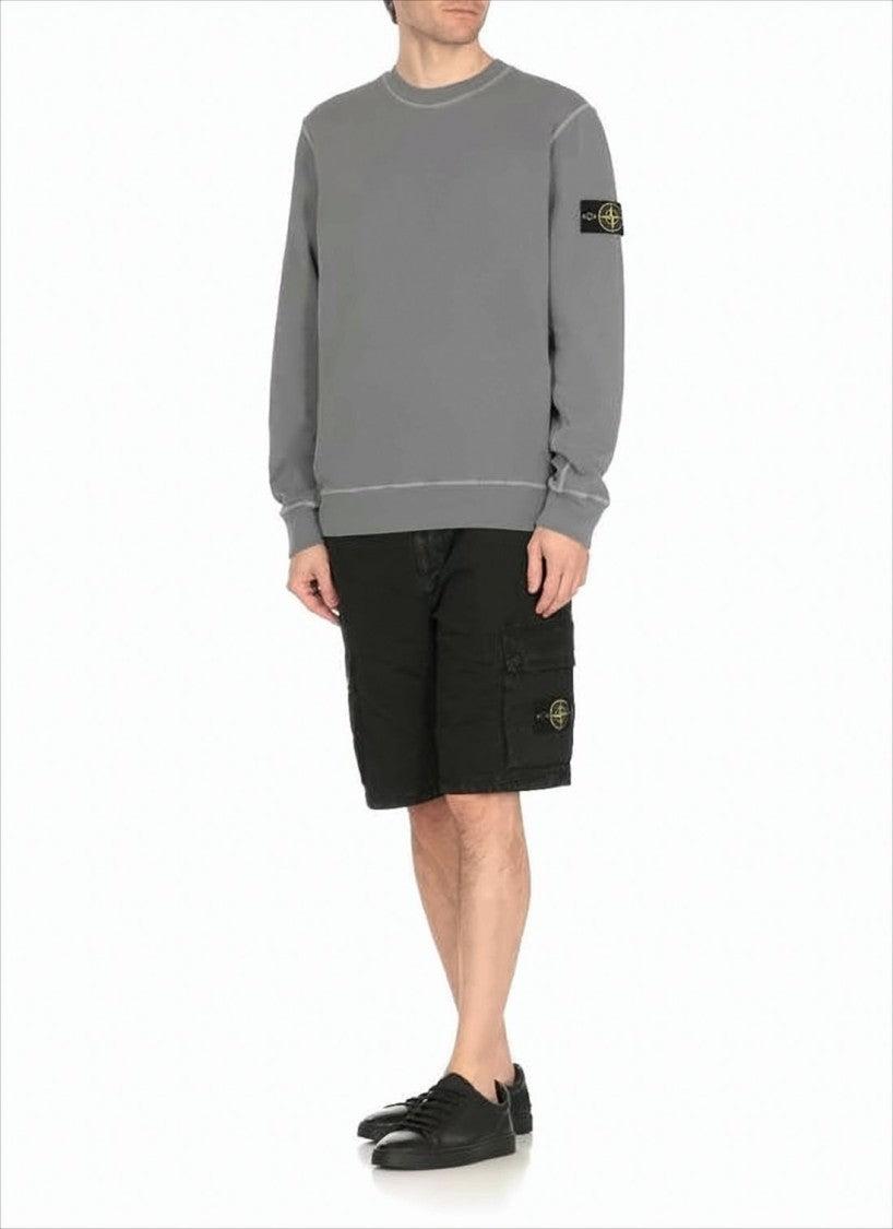 Stone Island Relaxed Fit Long Sleeve Sweatshirt With Compass Patch