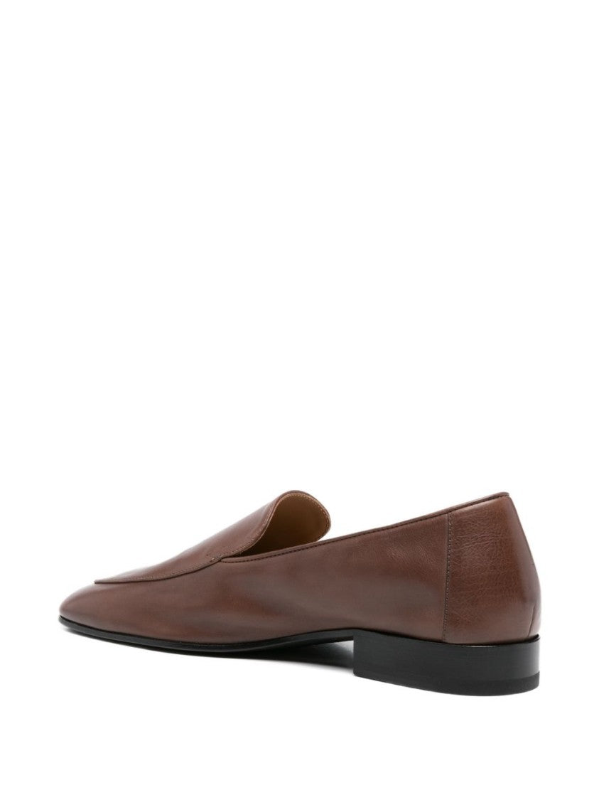 Dries Van Noten Brown Minimalist Slip On Almond Flats
