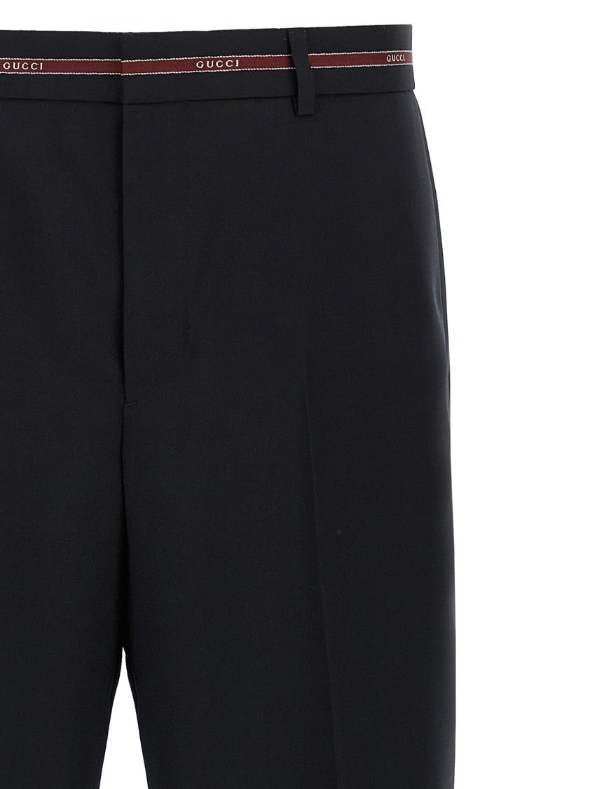 Gucci Wool Pants With Selvedge Detail And Tailored Finish