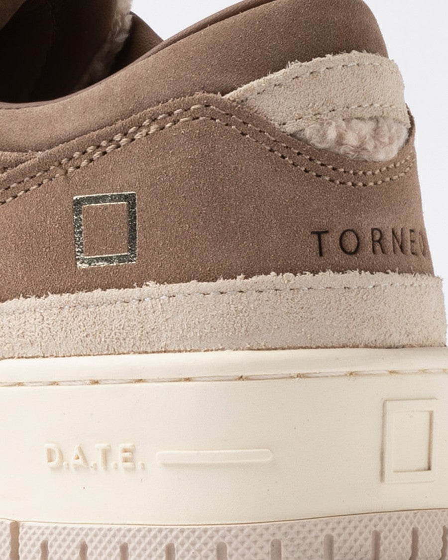 D.A.T.E Beige Teddy Torneo Sneakers