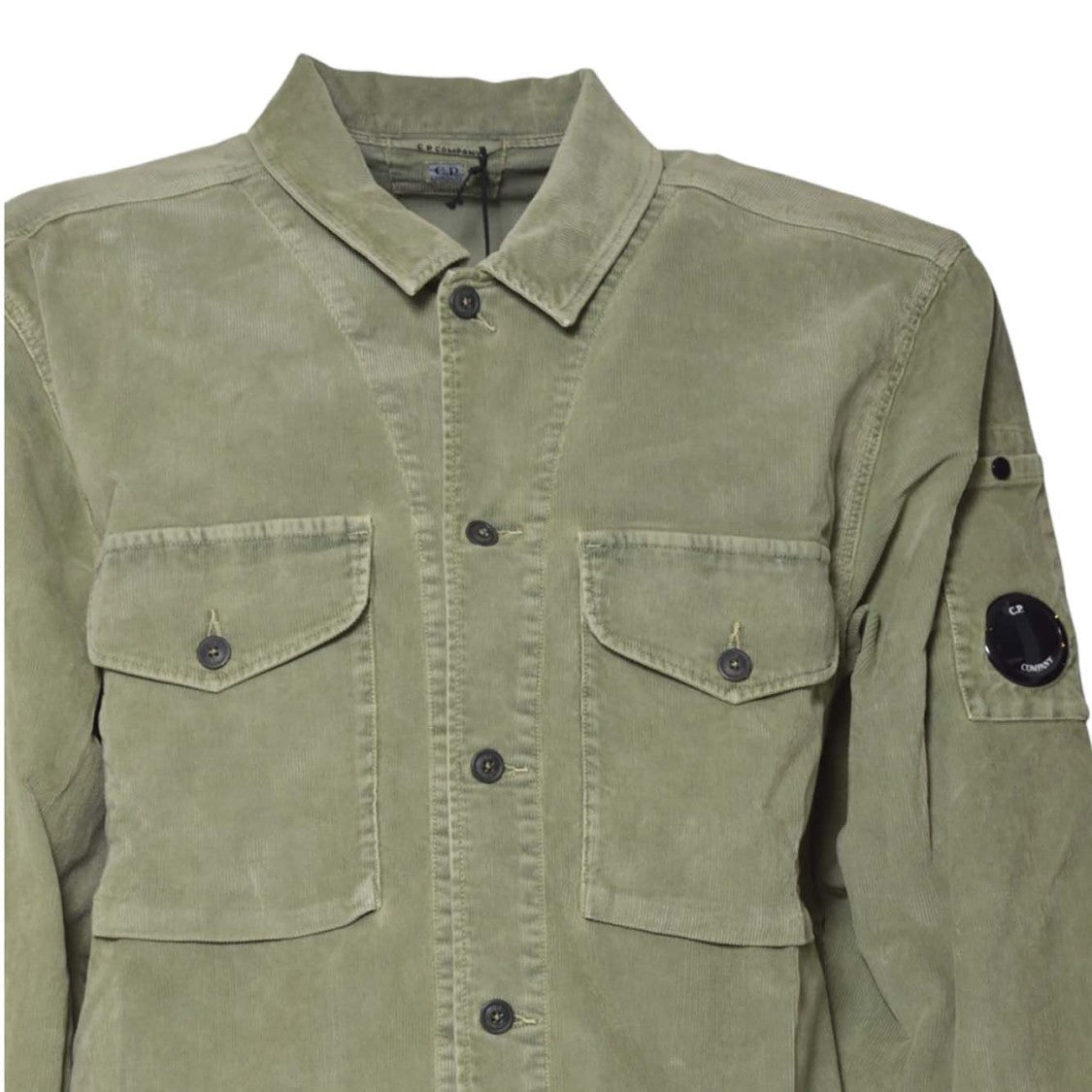 C.P. Company Long-Sleeve Utility Shirt In Muted Olive Green