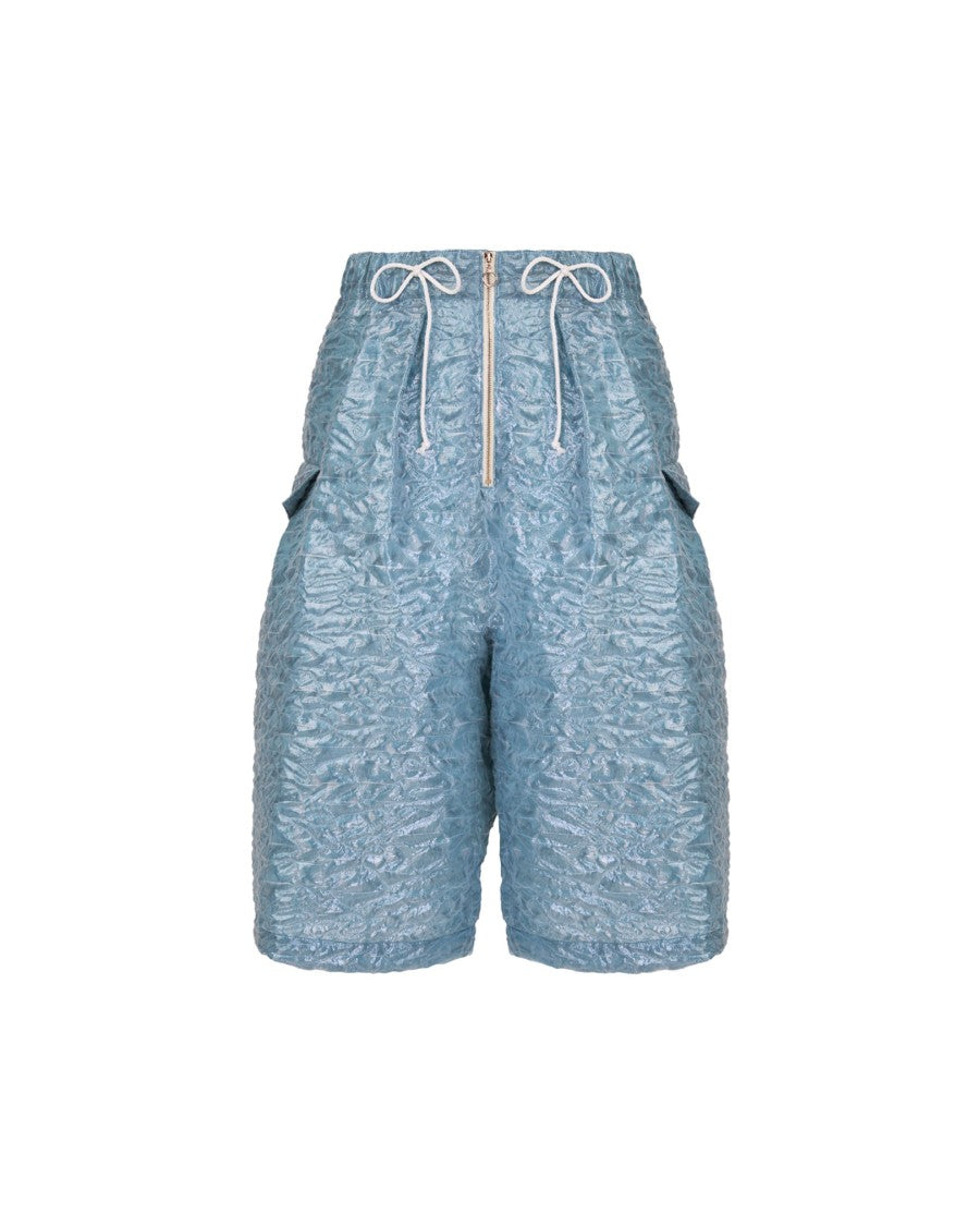 Takaturna Avant-Garde Sea Foam Shorts With Seamless Design