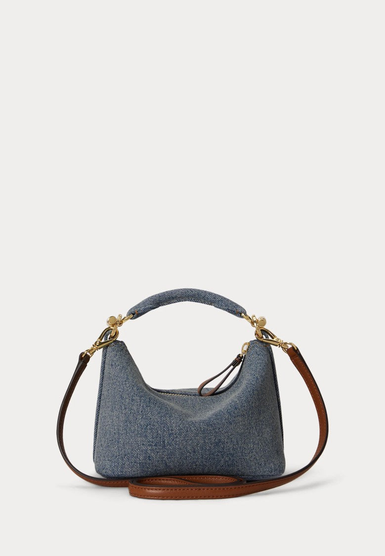 Lauren Ralph Lauren Slouchy Denim Handbag With Versatile Leather Straps