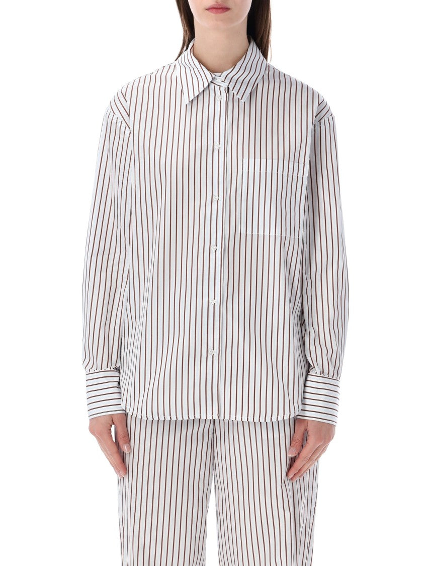 Loulou Studio Maud Oversized Striped Cotton Poplin Shirt
