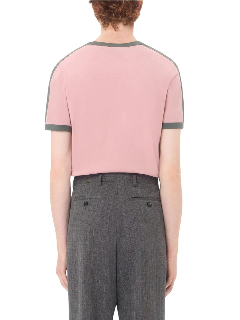Valentino Pink Vlogo Embroidered Cotton T-Shirt