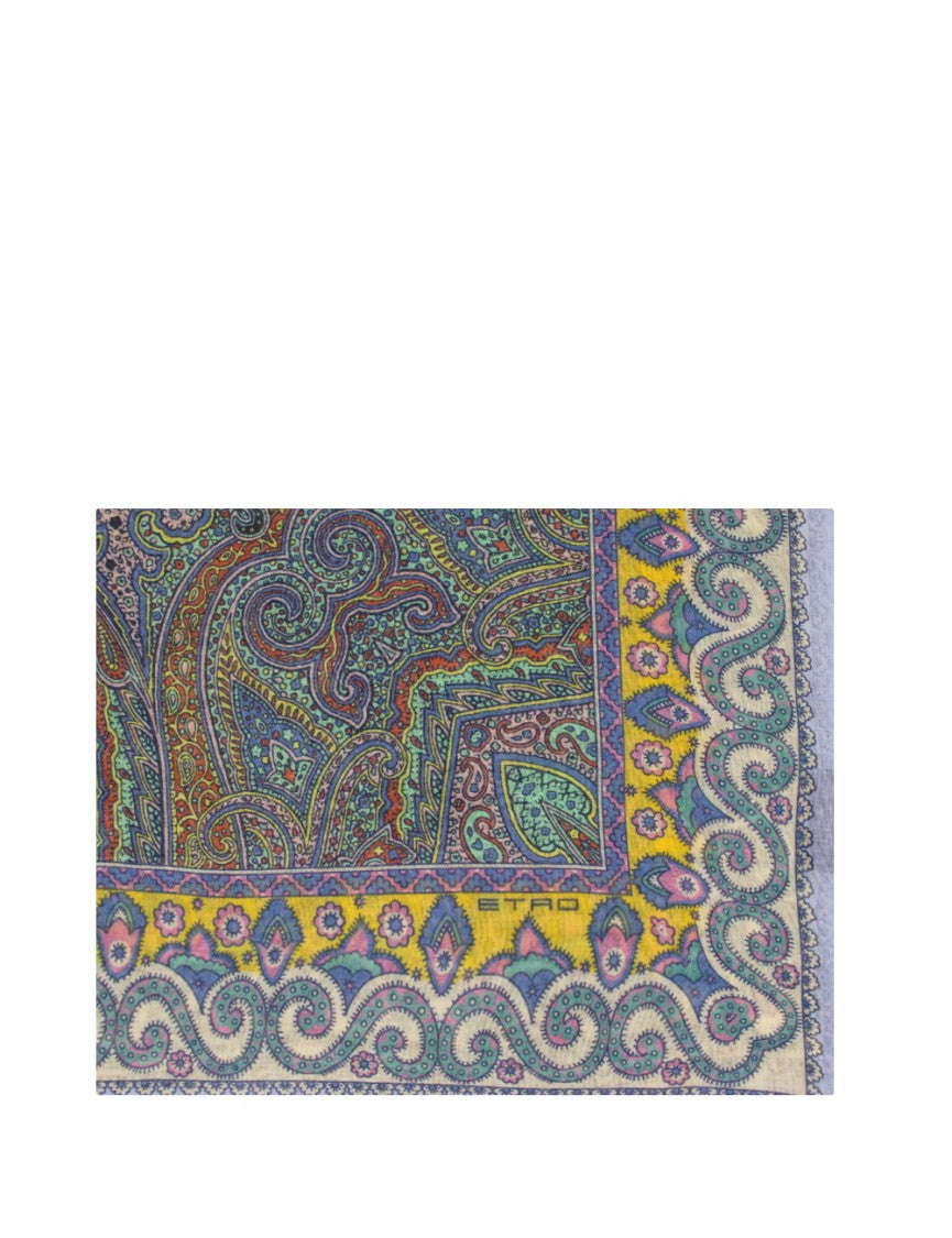 Etro Paisley Motif Green Scarf