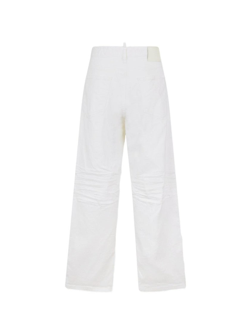 Dsquared2 White Baggy Five Pocket Regular Jeans
