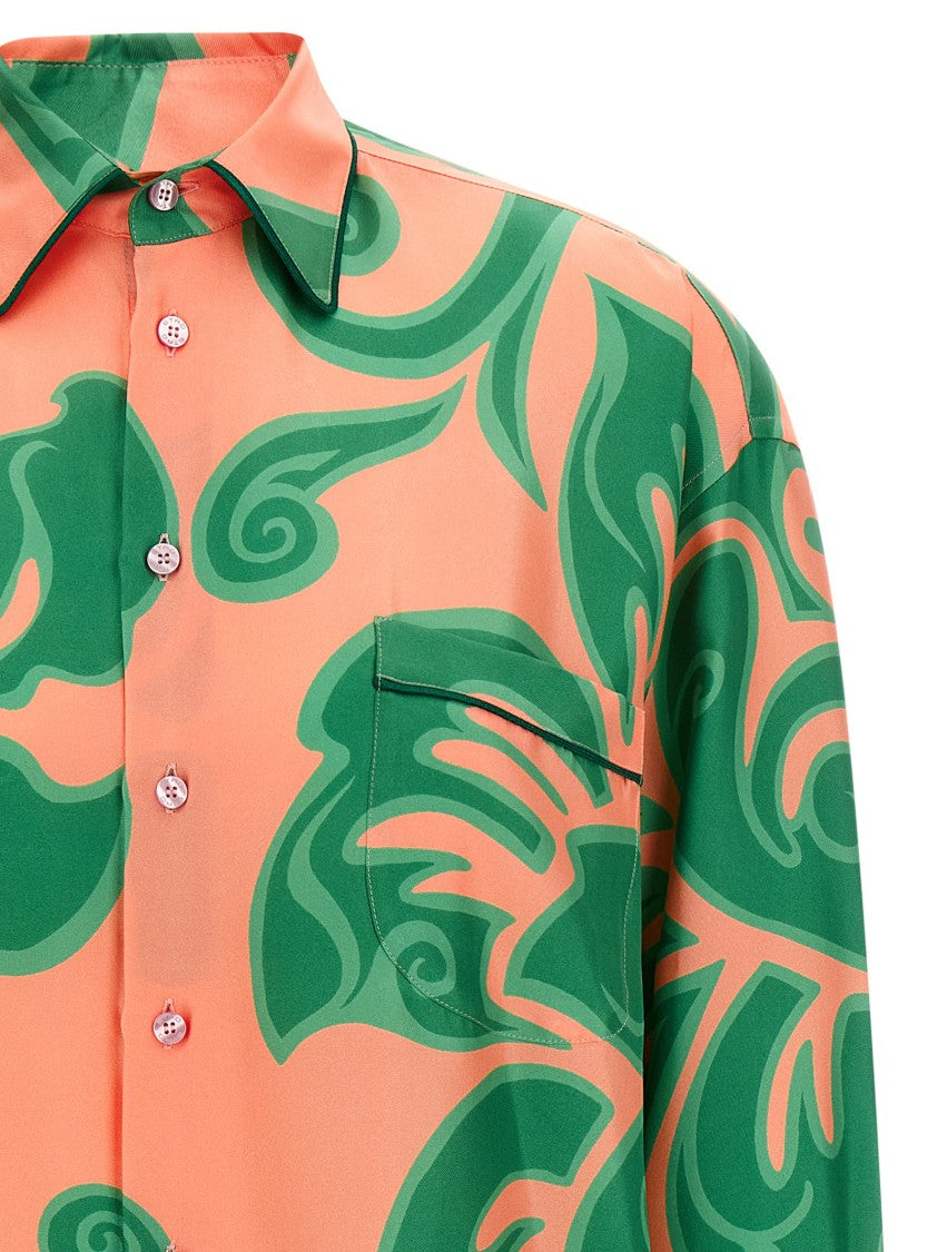 Etro Silk Pajama-Style Shirt With Floral Print And Chest Pocket