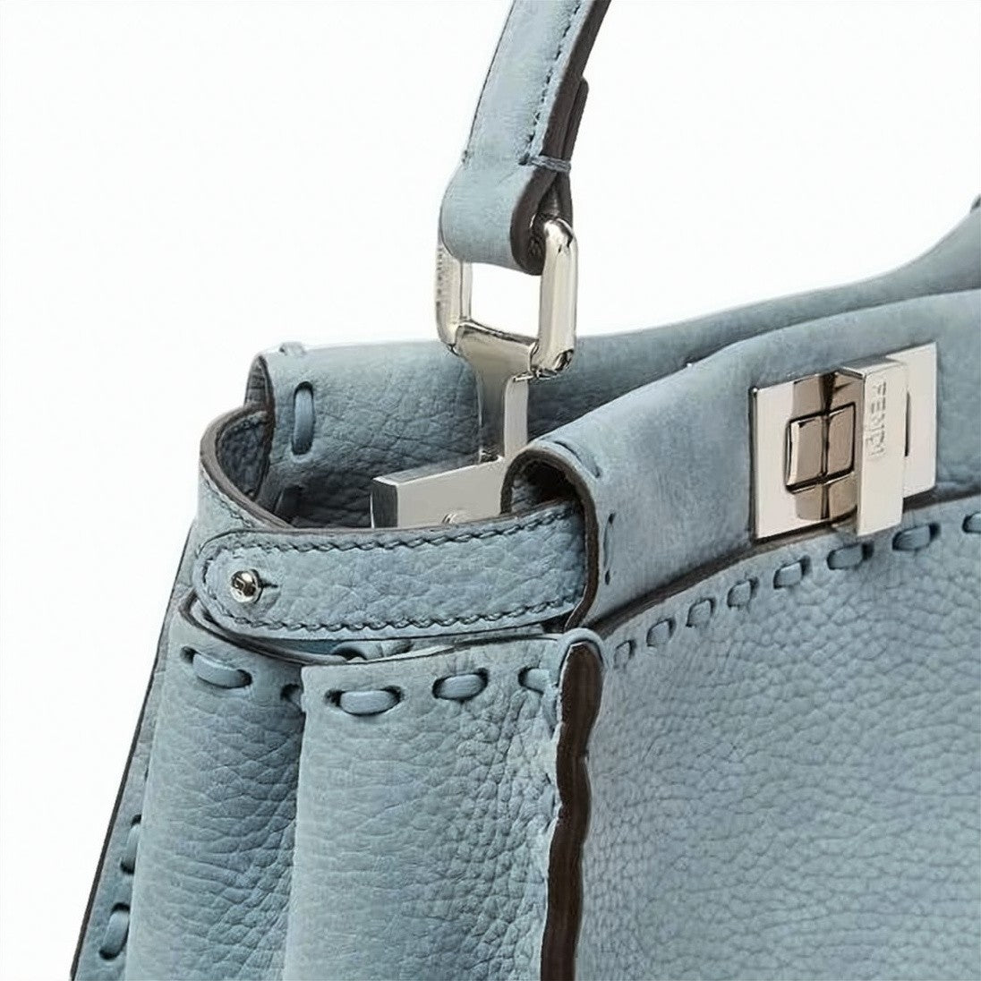 Fendi Trapezoidal Blue Crossbody Bag