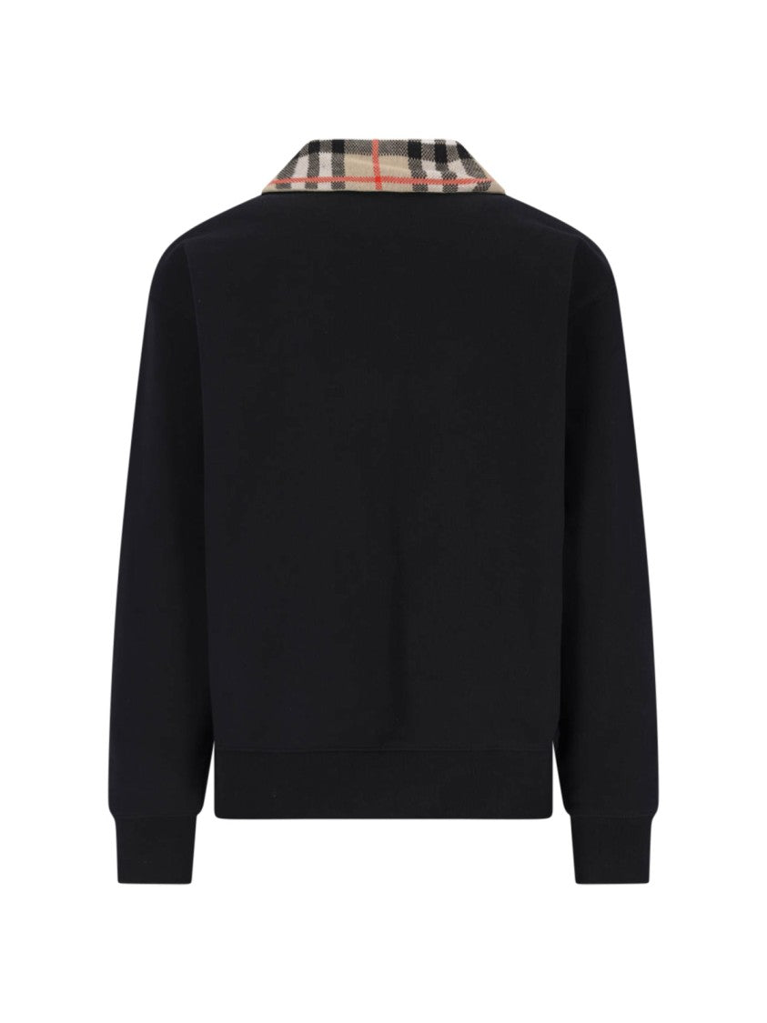 Burberry "Check" Zip Sweater – Black