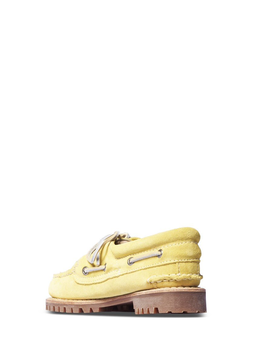 Timberland Moccasin Toe Suede Boat Shoes With Lace-Up Detailing