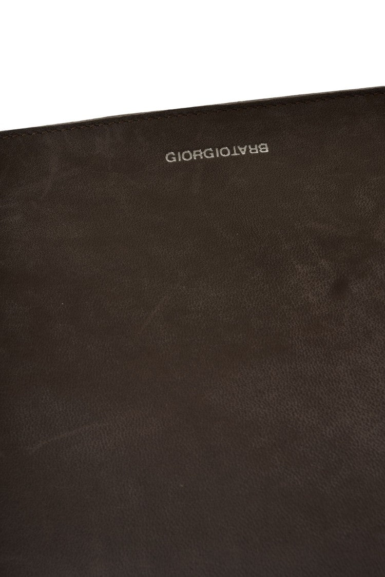Giorgio Brato Rectangular Brown Leather Pochette