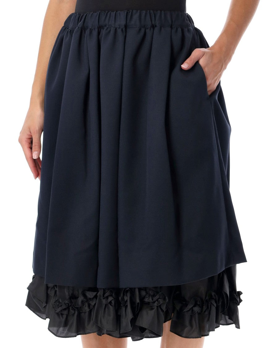 Comme Des Garçons Voluminous Elastic-Waist Ruffle Midi Skirt