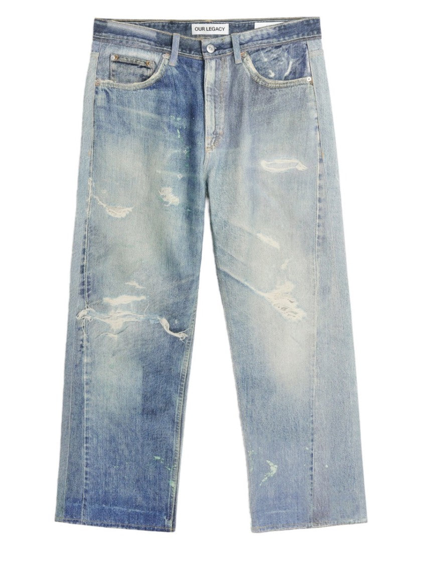 Our Legacy Third Cut Distressed Relaxed Fit Denim Jeans