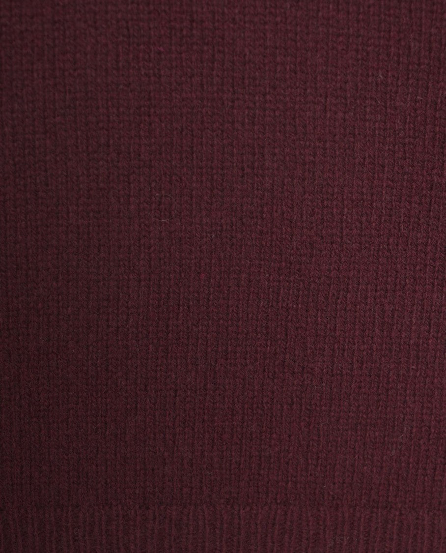 Amaranto Polo Collar Pullover In Rich Burgundy Knit