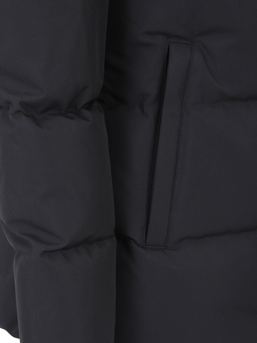 Moose Knuckles Black Puffer Jacket With High Collar