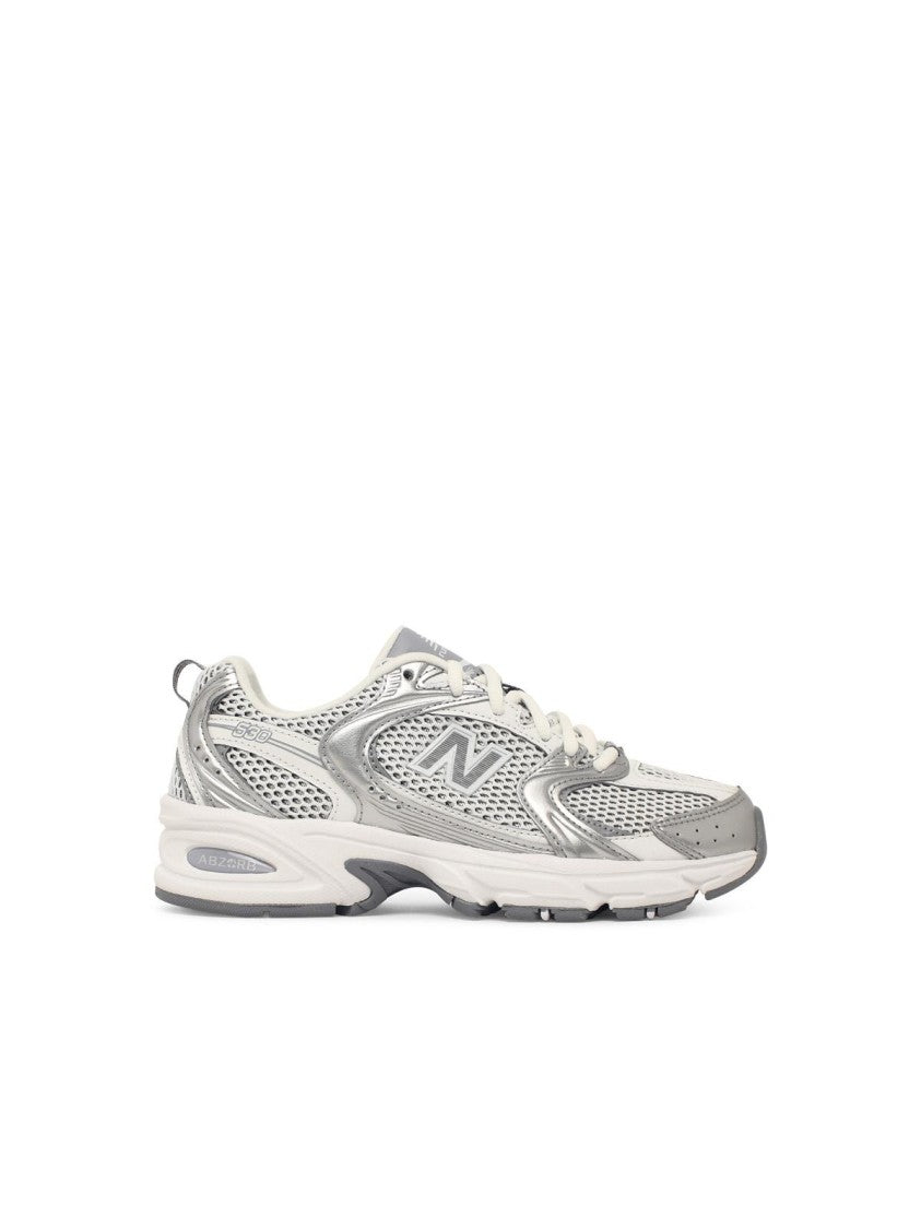 New Balance Breathable Grey Mesh Sneakers With Polyurethane Accents