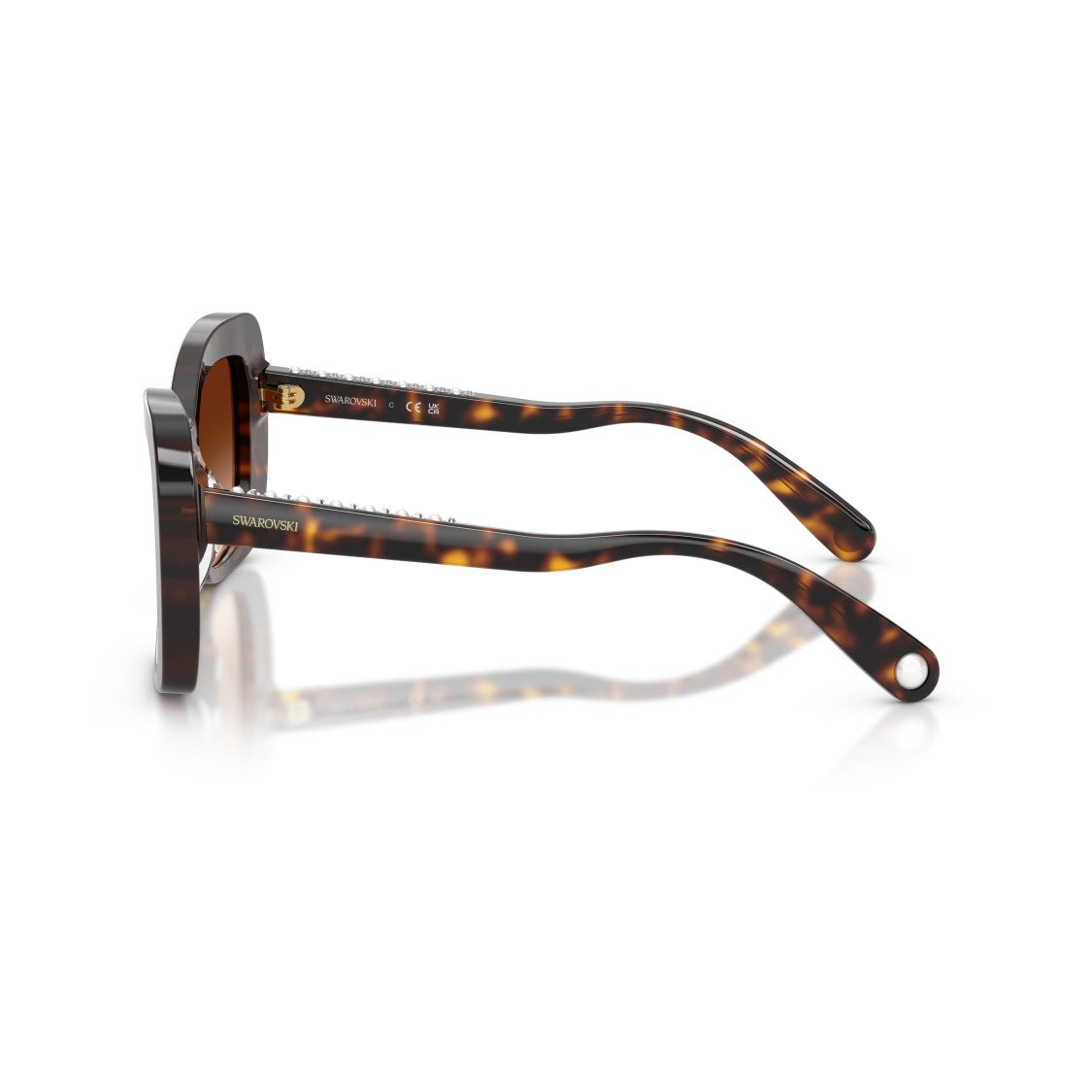 Swarovski 0Sk6062u Bold Oversized Square Sunglasses With Tortoiseshell Acetate Frame