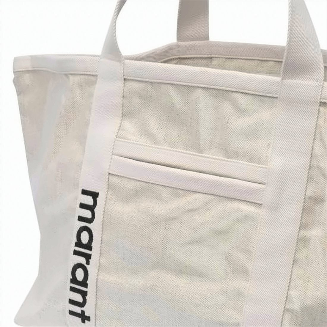 Isabel Marant Textured Fabric Tote Bag With Bold Logo Detail