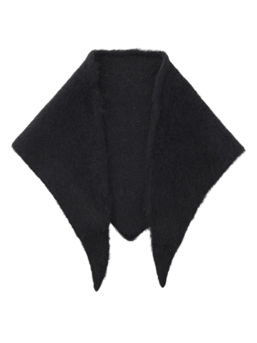 Uma Wang Black Alpaca-Blend Triangular Scarf