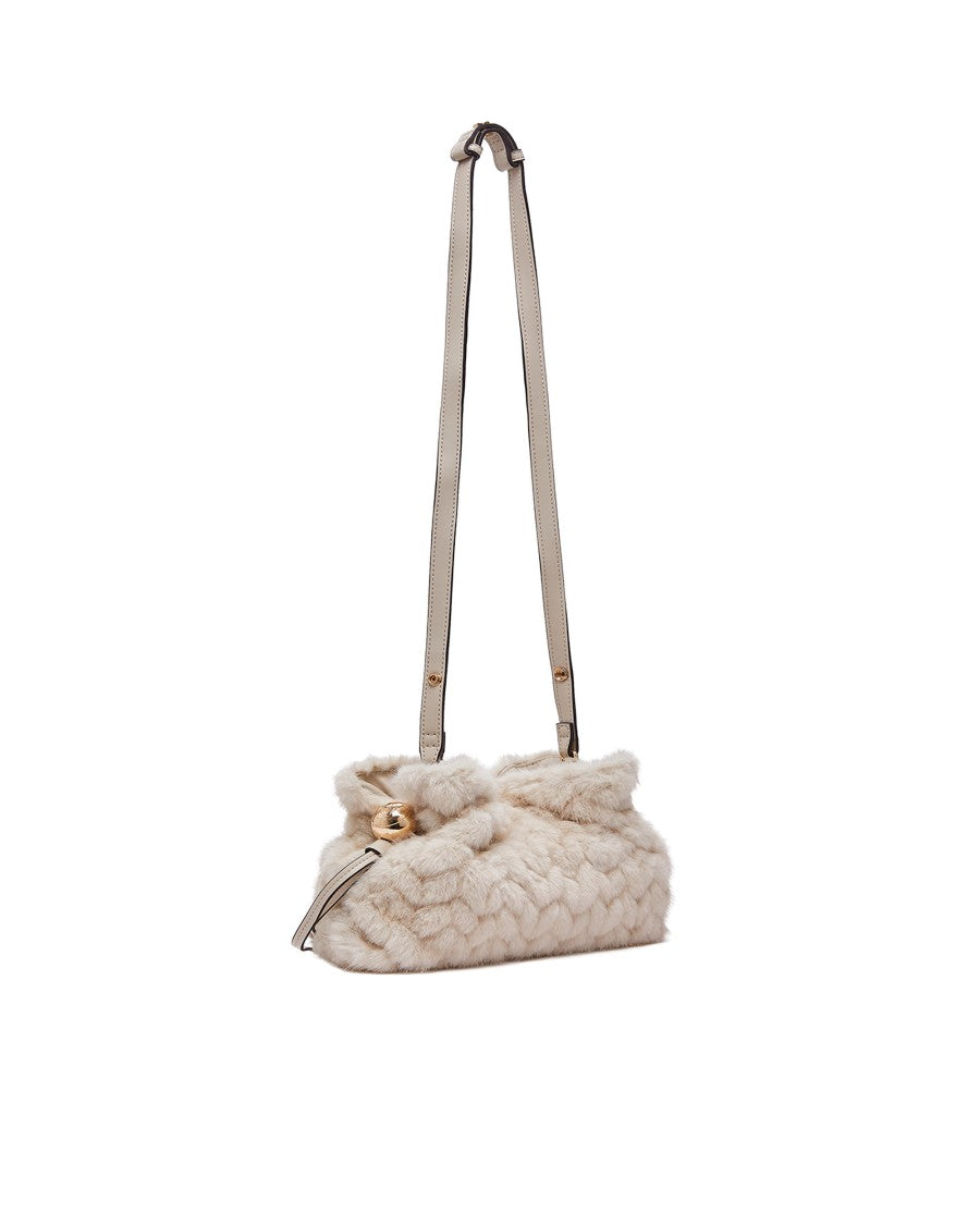 Liu Jo Cream Small Fur Hobo Bag