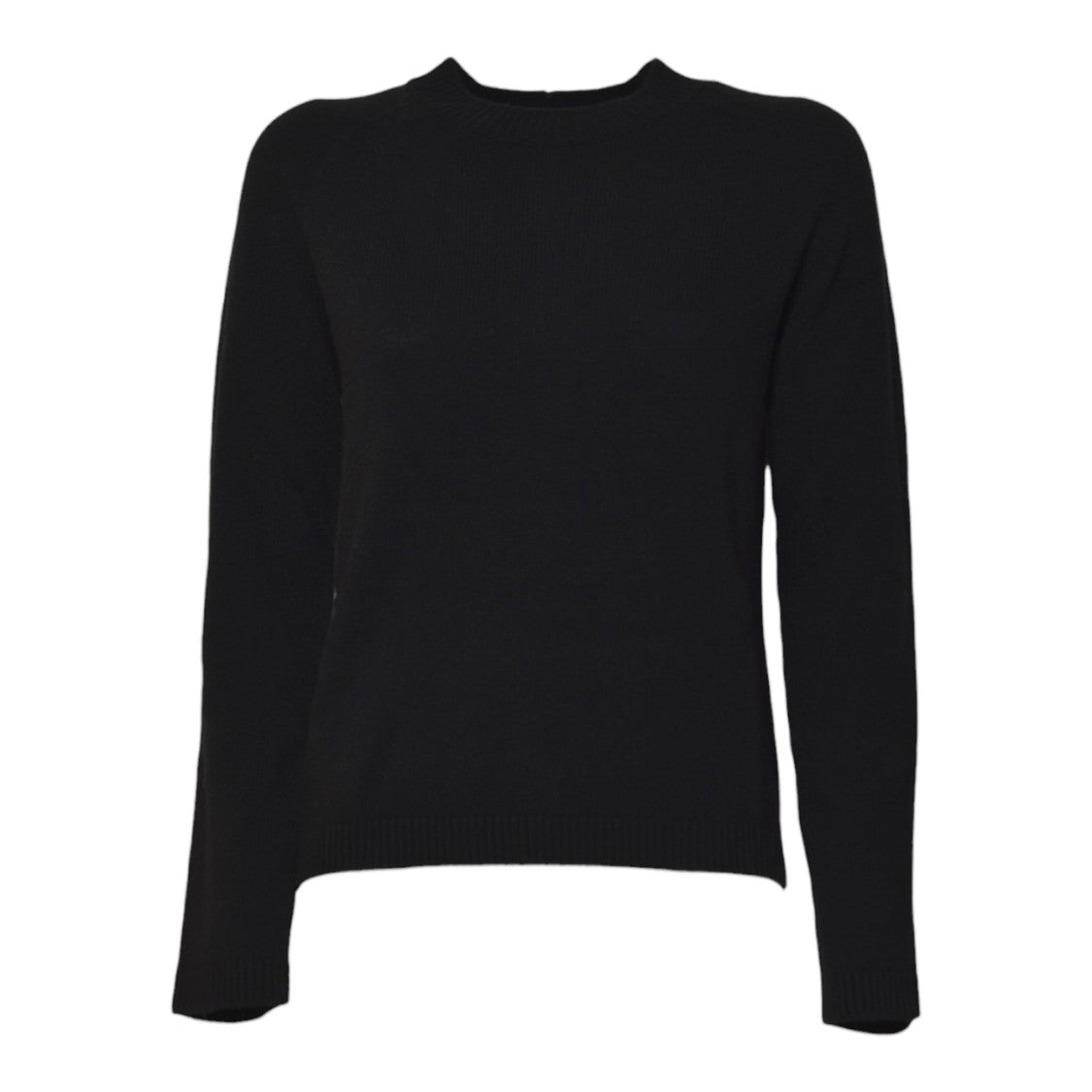 Max Mara Fitted Black Sweater With Ribbed Cuffs