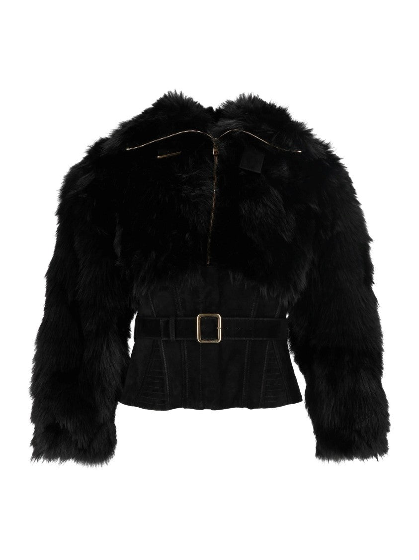 Elisabetta Franchi Faux Fur Cropped Jacket